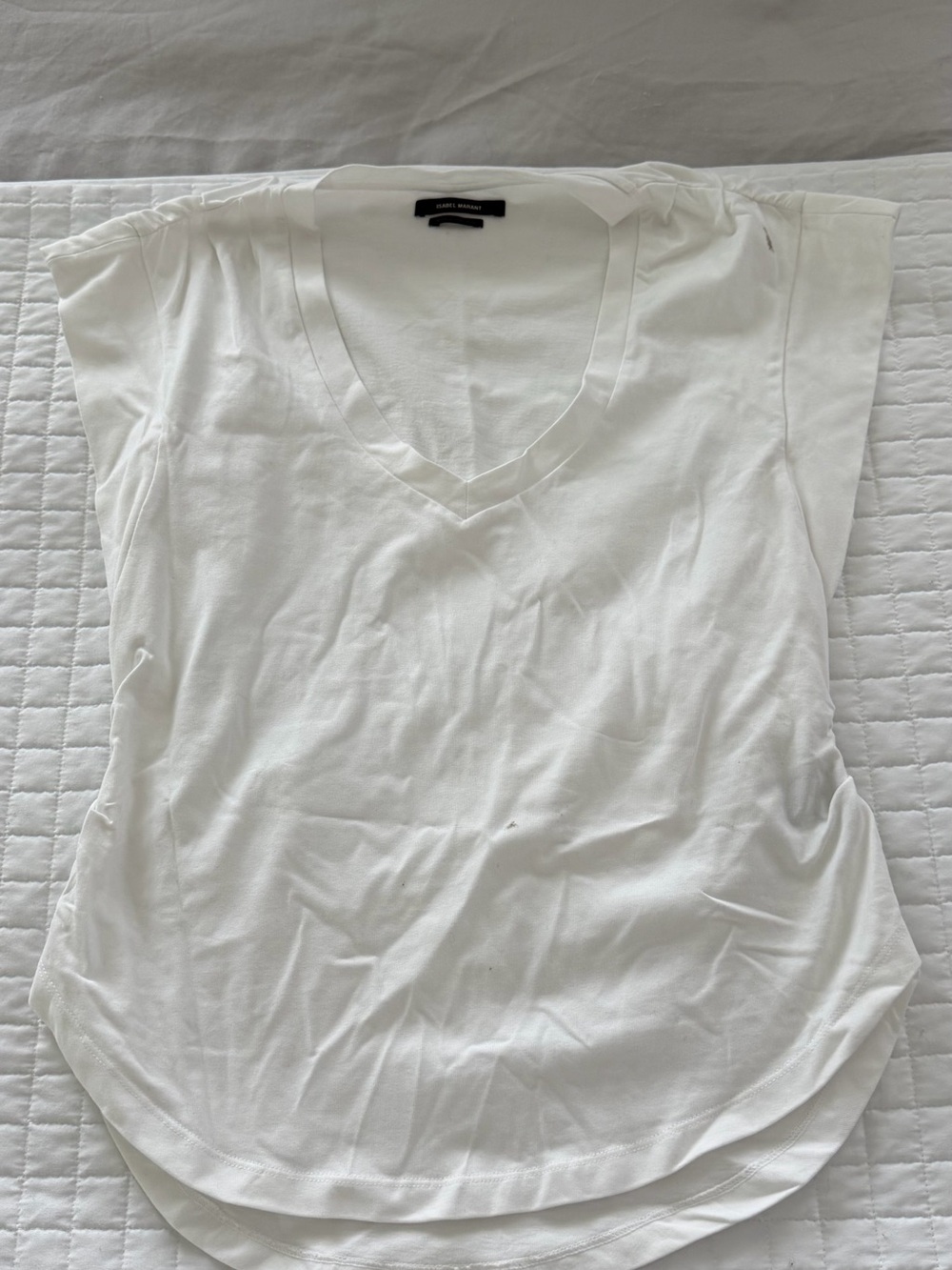 Isabel Marant White V-Neck Short Sleeve Tee